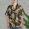 Wine Hawaiian Shirts For Men Women, Tropical Hibiscus Aloha Shirts, Hawaiian Summer Beach Shirts, Wine Button Down Short Sleeve Hawaiian Shirt