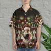 Christmas Wine Hawaiian Shirts For Men Women, Santa Claus Aloha Shirts, Hawaiian Summer Beach Shirts, Wine Button Down Short Sleeve Hawaiian Shirt