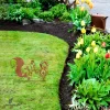 Rustic Mother Squirrel And Baby Squirrel Metal Garden Decoration, Squirrel Exterior Stake