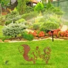 Rustic Mother Squirrel And Baby Squirrel Metal Garden Decoration, Squirrel Exterior Stake