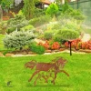 Rustic Horse Mom Walking With Baby Horse Metal Garden Decor, Horse Ranch, Farm Stake