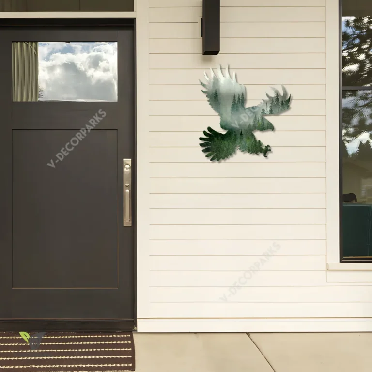 Eagle Colorful Metal Art, American Eagle Metallic Gift For Dad