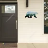 Bear In Forest Colored Metal Sign, Bear Laser Cut Porch Decoration