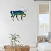 Horse And Mountainous Scene Color Metal Art, Horse Backyard Artwork