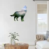 Wolf With Forest Inside Print Metal Art, Wolf Wild Animal Inner Decoration
