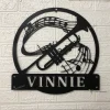 Personalized Trumpet Monogram Metal Sign Art, Custom Trumpet Monogram Metal Sign, Trumpet Gifts For Men, Trumpet Male Gift, Music Gift