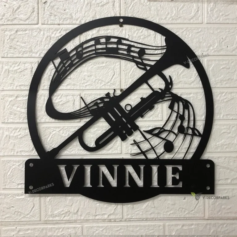 Personalized Trumpet Monogram Metal Sign Art, Custom Trumpet Monogram Metal Sign, Trumpet Gifts For Men, Trumpet Male Gift, Music Gift