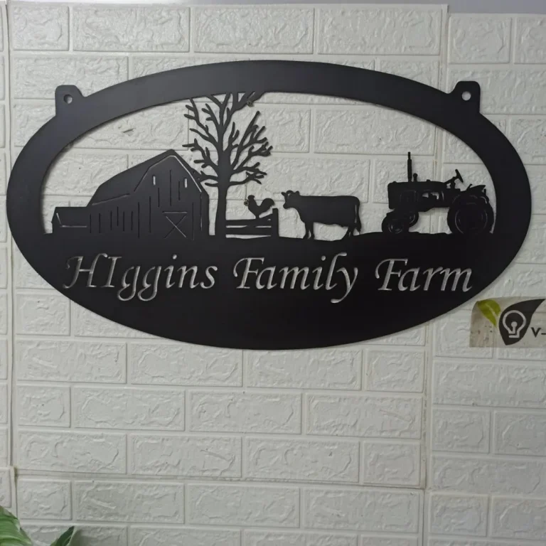 Personalized Farm Metal Sign, Tractor Sign, Farmhouse Decoration, Gift For Farmer, Farm Sign, Custom Name For Farmer