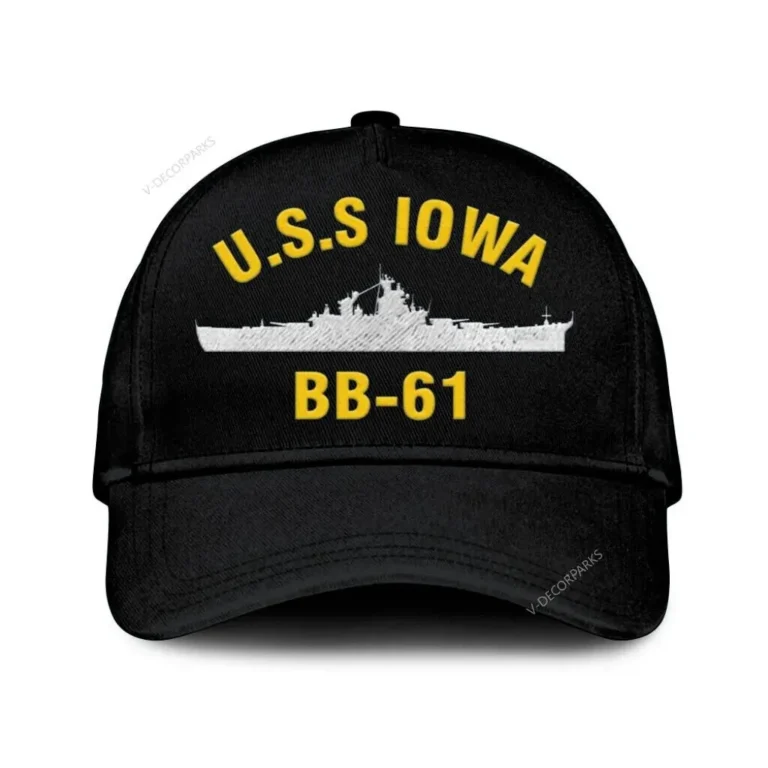 U.s.s Iowa Bb-61 Classic Cap, Custom Print/embroidered Us Navy Ships Classic Baseball Cap, Gift For Navy Veteran