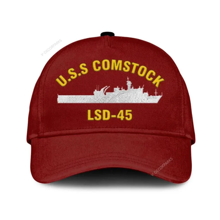 U.s.s Comstock Lsd-45 Classic Cap, Custom Print/embroidered Us Navy Ships Classic Baseball Cap, Gift For Navy Veteran
