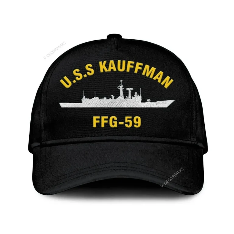 U.s.s Kauffman Ffg-59 Classic Cap, Custom Print/embroidered Us Navy Ships Classic Baseball Cap, Gift For Navy Veteran
