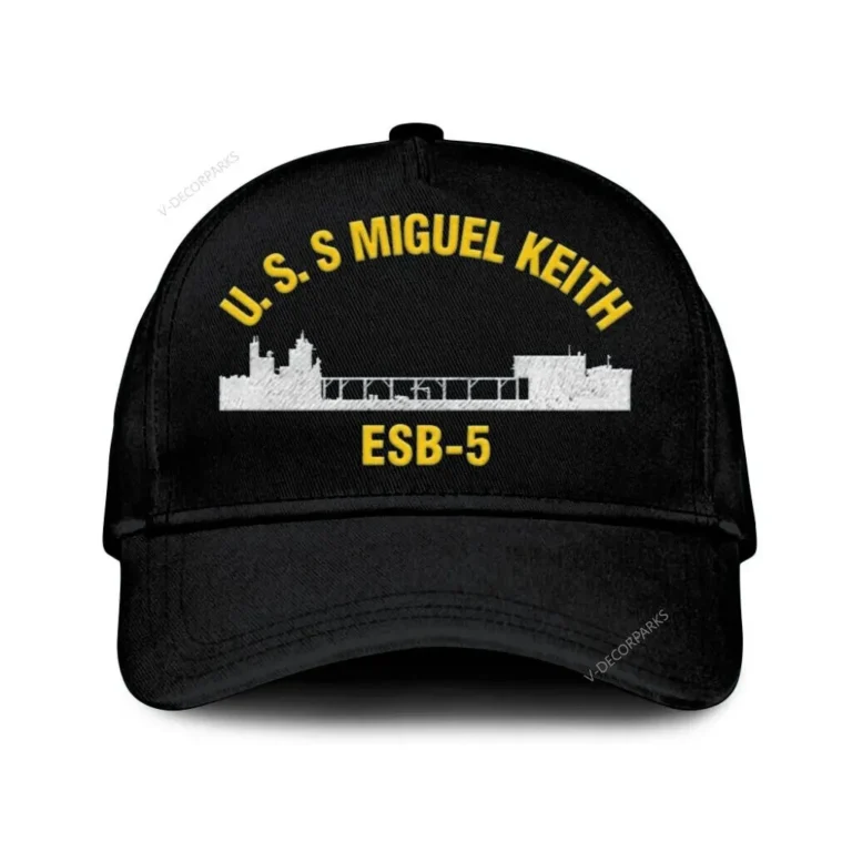 U.s.s Miguel Keith Esb 5 Classic Cap, Custom Print/embroidered Us Navy Ships Classic Baseball Cap, Gift For Navy Veteran