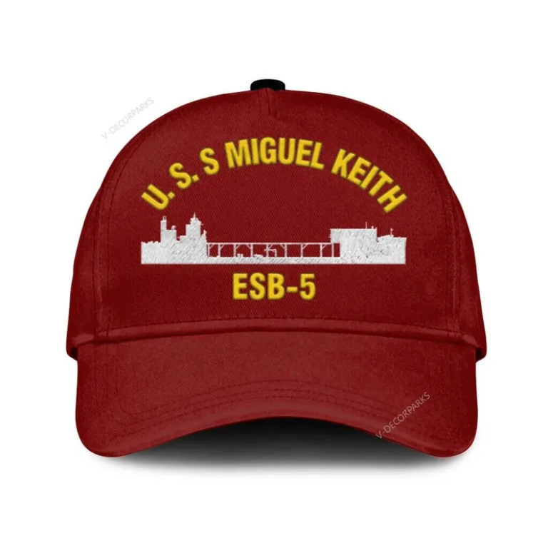 U.s.s Miguel Keith Esb 5 Classic Cap, Custom Print/embroidered Us Navy Ships Classic Baseball Cap, Gift For Navy Veteran