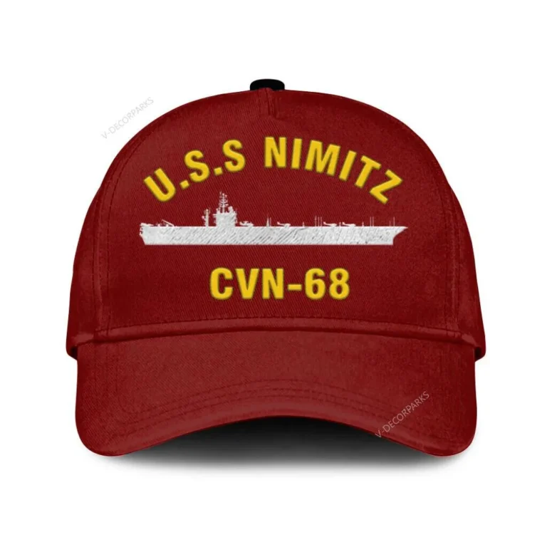 U.s.s Nimitz Cvn-68 Classic Cap, Custom Print/embroidered Us Navy Ships Classic Baseball Cap, Gift For Navy Veteran