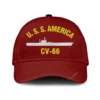 U.s.s. America Cv-66 Classic Cap, Custom Print/embroidered Us Navy Ships Classic Baseball Cap, Gift For Navy Veteran