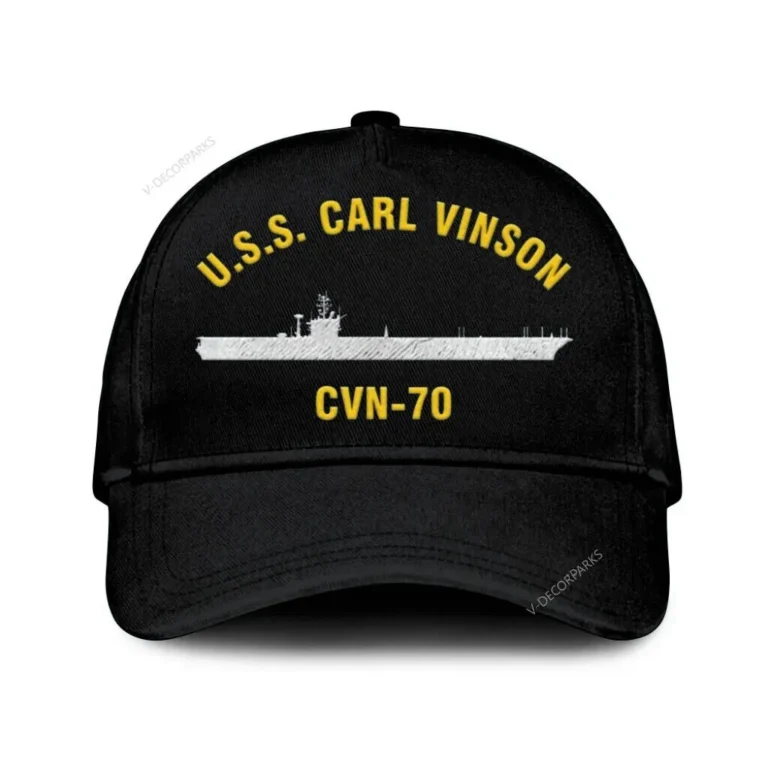 U.s.s. Carl Vinson Cvn-70 Classic Cap, Custom Print/embroidered Us Navy Ships Classic Baseball Cap, Gift For Navy Veteran