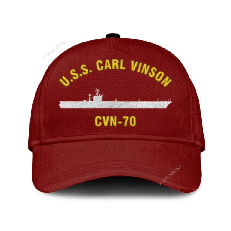U.s.s. Carl Vinson Cvn-70 Classic Cap, Custom Print/embroidered Us Navy Ships Classic Baseball Cap, Gift For Navy Veteran