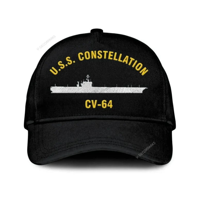 U.s.s. Constellation Cv-64 Classic Cap, Custom Print/embroidered Us Navy Ships Classic Baseball Cap, Gift For Navy Veteran