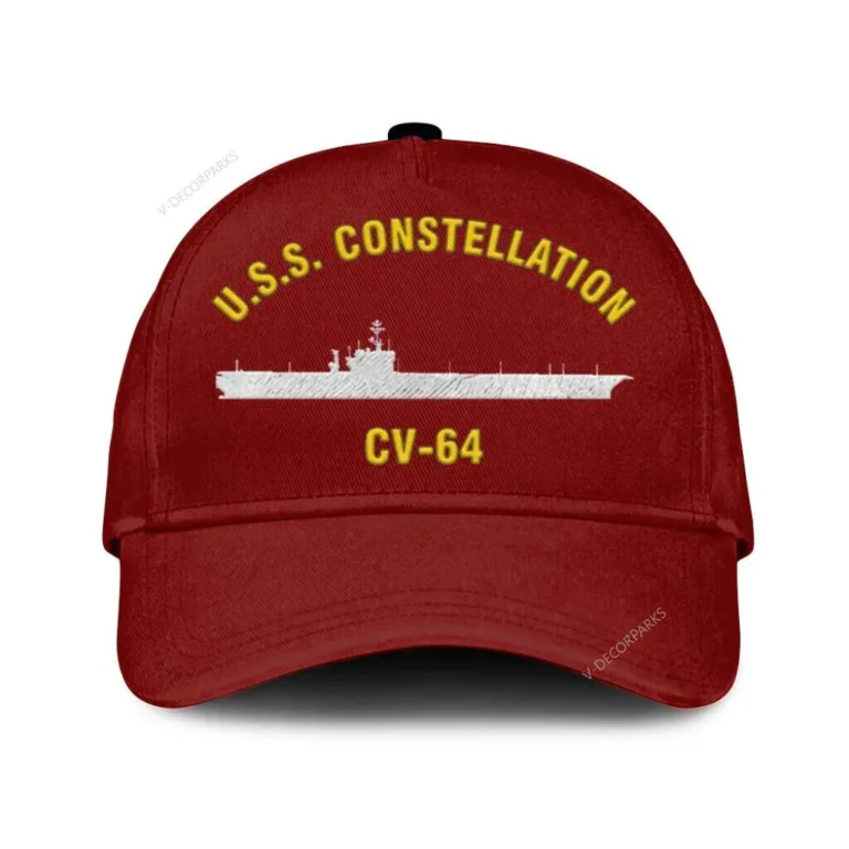 U.s.s. Constellation Cv-64 Classic Cap, Custom Print/embroidered Us Navy Ships Classic Baseball Cap, Gift For Navy Veteran