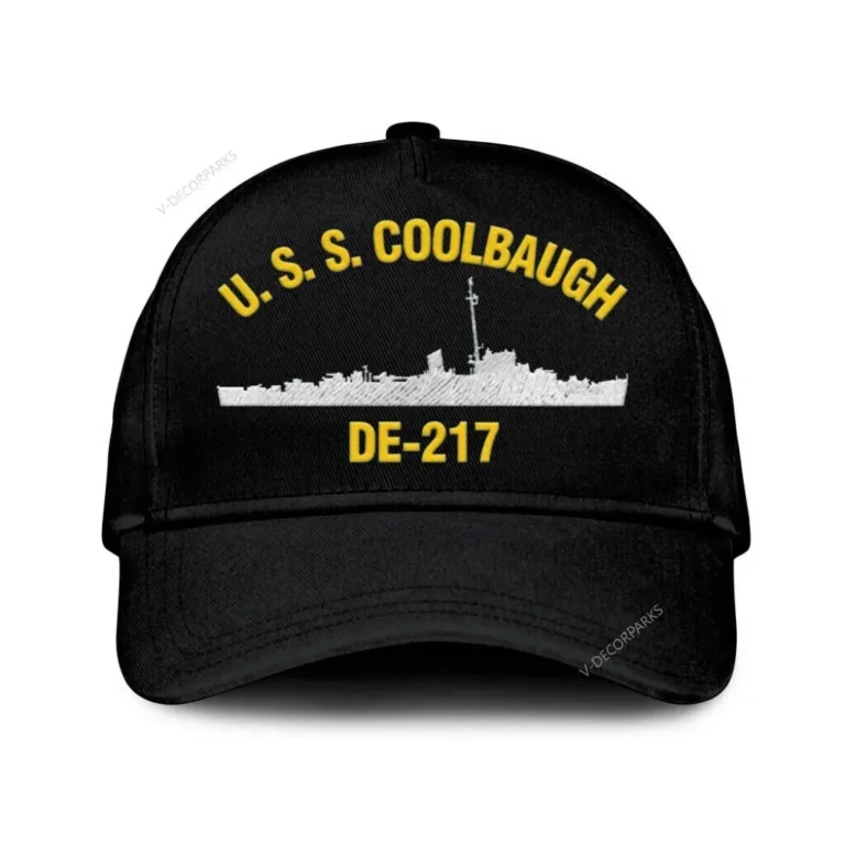 U.s.s. Coolbaugh De-217 Classic Cap, Custom Print/embroidered Us Navy Ships Classic Baseball Cap, Gift For Navy Veteran