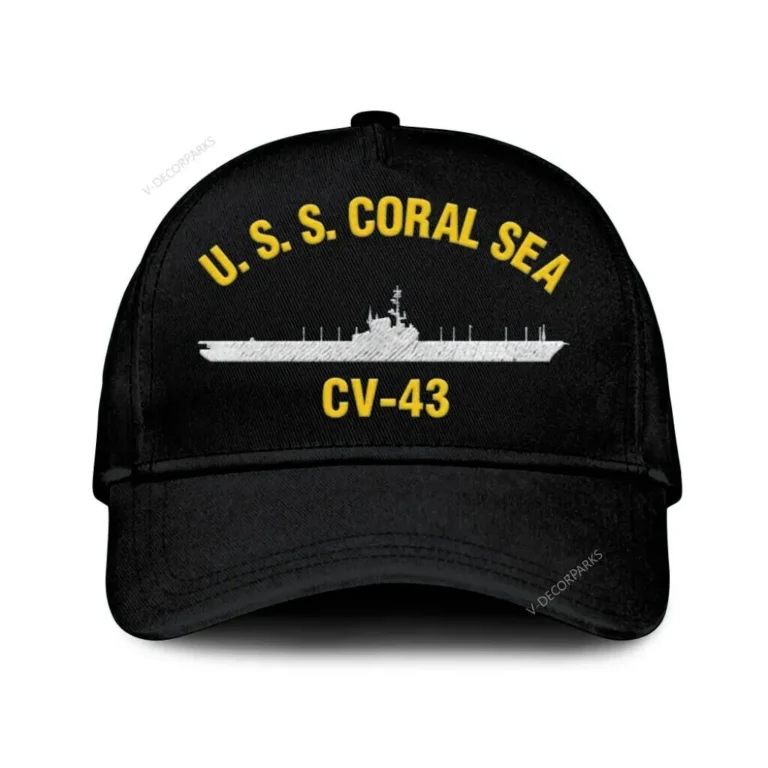 U.s.s. Coral Sea Cv-43 Classic Cap, Custom Print/embroidered Us Navy Ships Classic Baseball Cap, Gift For Navy Veteran
