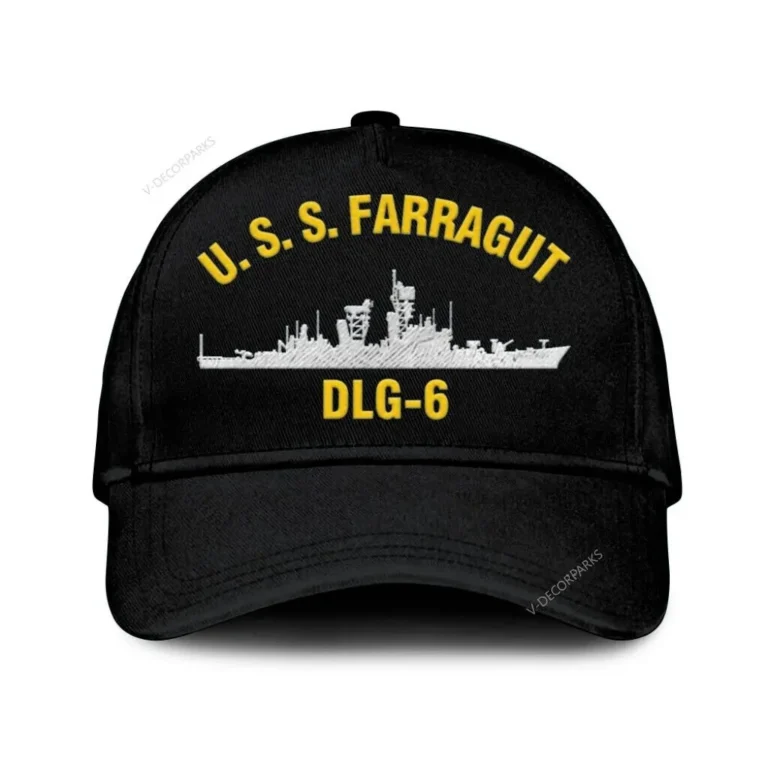 U.s.s. Farragut Dlg-6 Classic Cap, Custom Print/embroidered Us Navy Ships Classic Baseball Cap, Gift For Navy Veteran