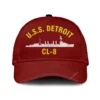 U.s.s. Detroit Cl-8 Classic Cap, Custom Print/embroidered Us Navy Ships Classic Baseball Cap, Gift For Navy Veteran