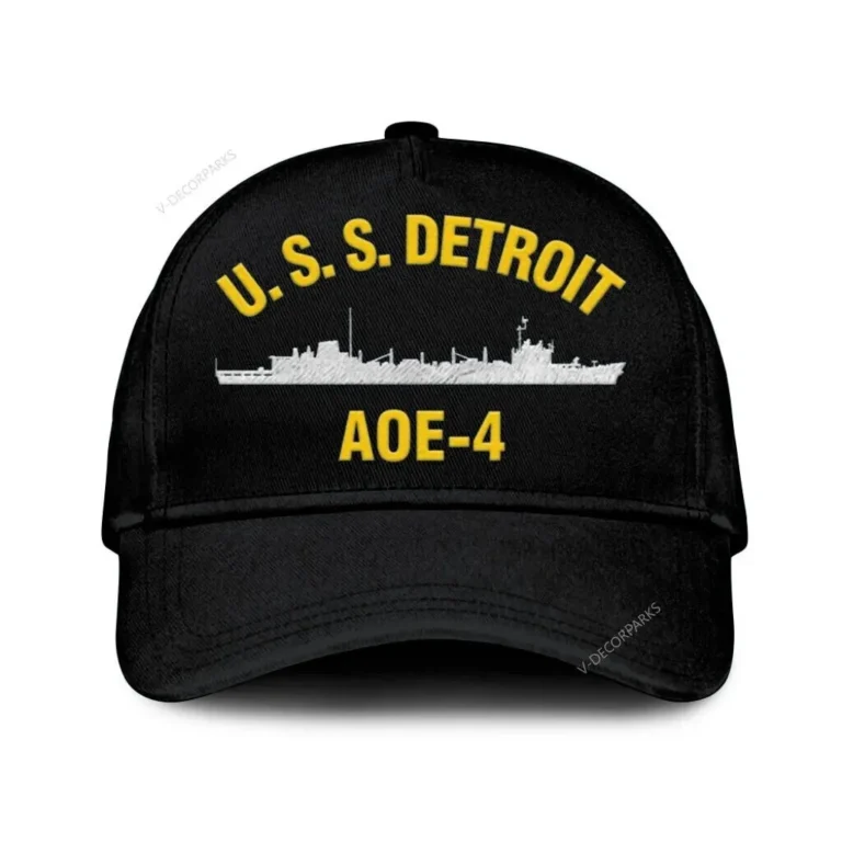 U.s.s. Detroit Aoe-4 Classic Cap, Custom Print/embroidered Us Navy Ships Classic Baseball Cap, Gift For Navy Veteran
