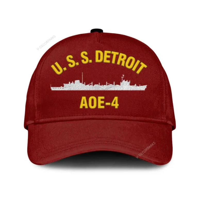 U.s.s. Detroit Aoe-4 Classic Cap, Custom Print/embroidered Us Navy Ships Classic Baseball Cap, Gift For Navy Veteran