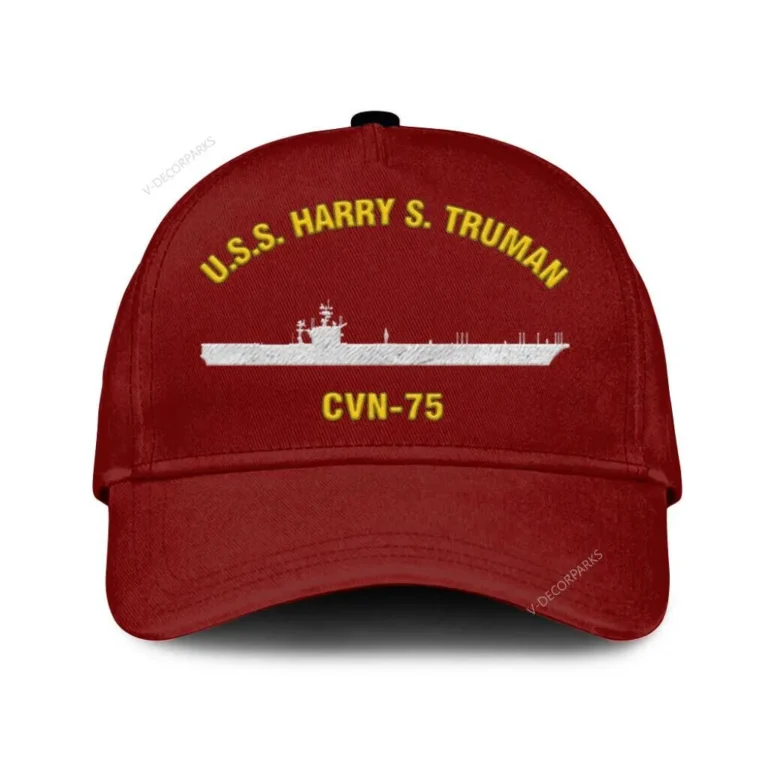U.s.s. Harry S. Truman Cvn-75 Classic Cap, Custom Print/embroidered Us Navy Ships Classic Baseball Cap, Gift For Navy Veteran