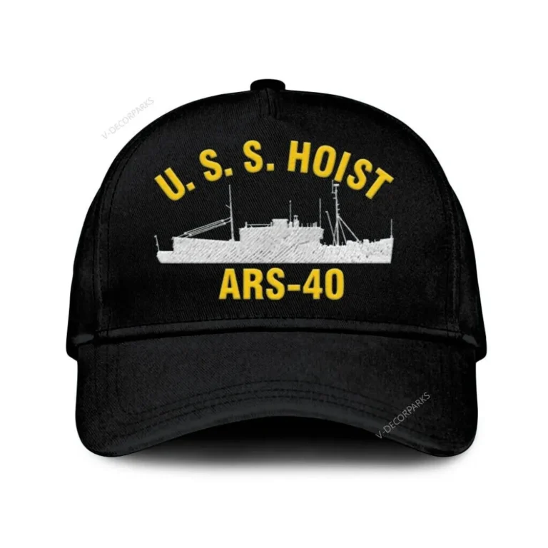 U.s.s. Hoist Ars-40 Classic Cap, Custom Print/embroidered Us Navy Ships Classic Baseball Cap, Gift For Navy Veteran