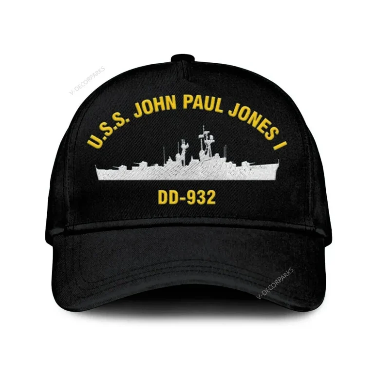 U.s.s. John Paul Jones I (dd-932) Classic Cap, Custom Print/embroidered Us Navy Ships Classic Baseball Cap, Gift For Navy Veteran