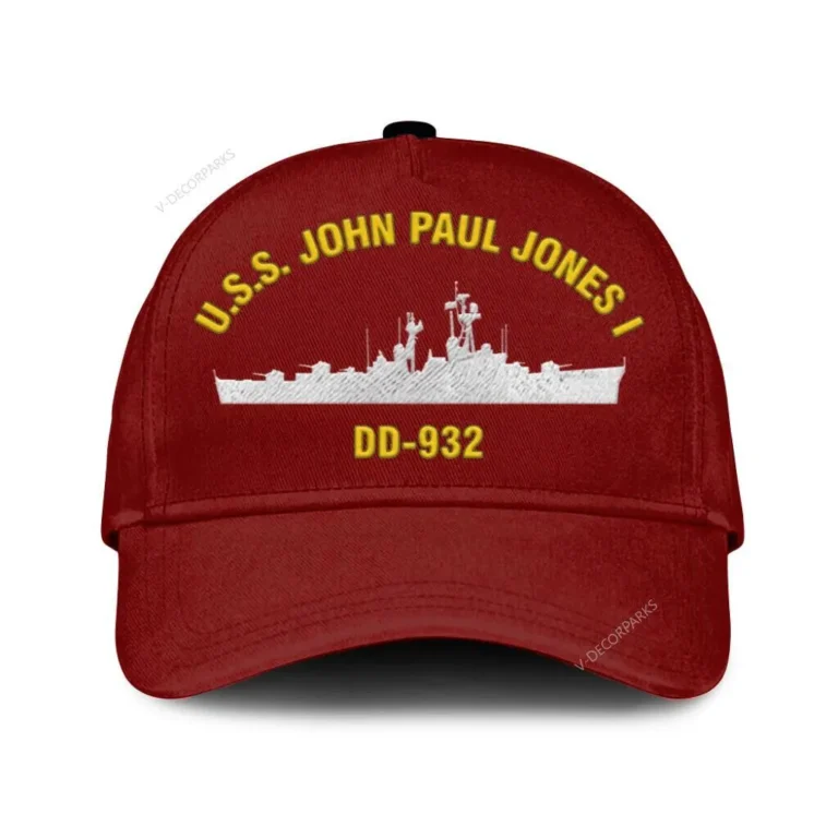 U.s.s. John Paul Jones I (dd-932) Classic Cap, Custom Print/embroidered Us Navy Ships Classic Baseball Cap, Gift For Navy Veteran