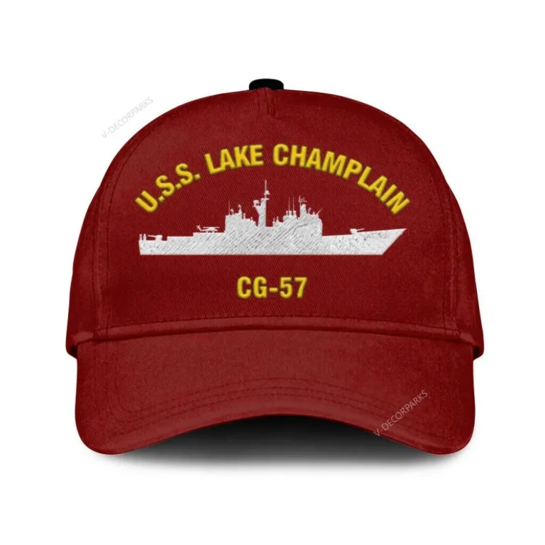 U.s.s. Lake Champlain Cg-57 Classic Cap, Custom Print/embroidered Us Navy Ships Classic Baseball Cap, Gift For Navy Veteran