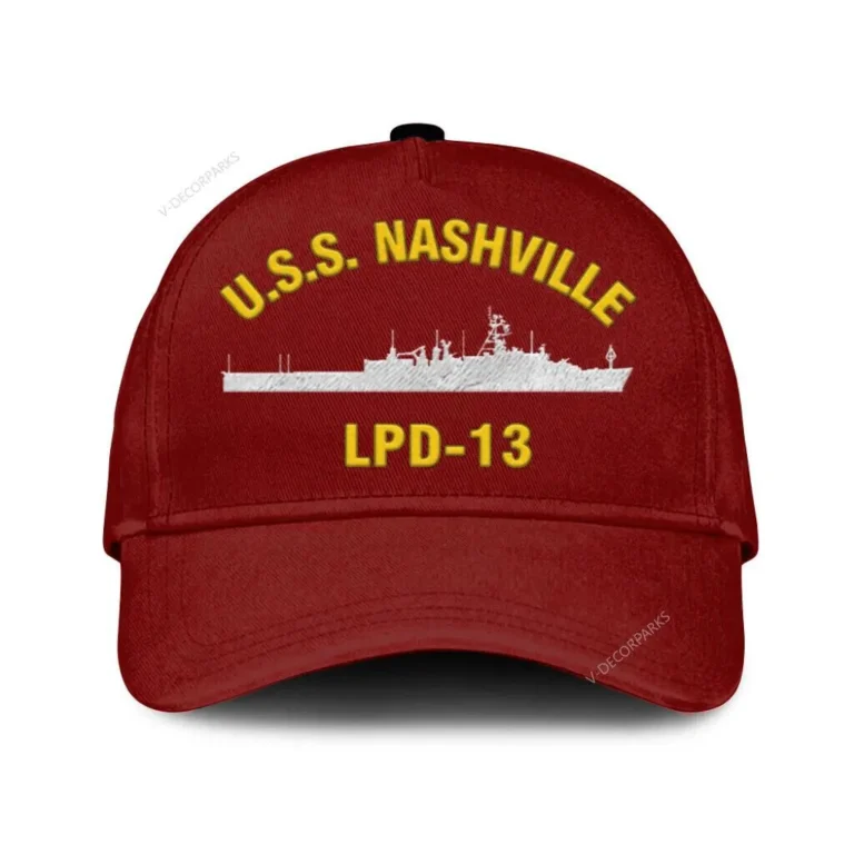 U.s.s. Nashville Lpd-13 Classic Cap, Custom Print/embroidered Us Navy Ships Classic Baseball Cap, Gift For Navy Veteran