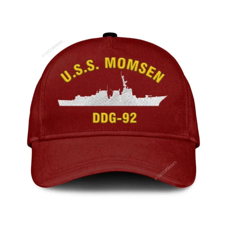 U.s.s. Momsen Ddg 92 Classic Cap, Custom Print/embroidered Us Navy Ships Classic Baseball Cap, Gift For Navy Veteran