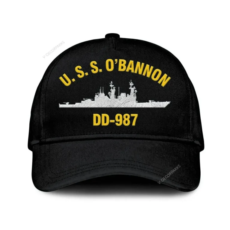 U.s.s. O_bannon Dd-987 Classic Cap, Custom Print/embroidered Us Navy Ships Classic Baseball Cap, Gift For Navy Veteran