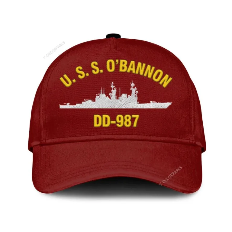 U.s.s. O_bannon Dd-987 Classic Cap, Custom Print/embroidered Us Navy Ships Classic Baseball Cap, Gift For Navy Veteran