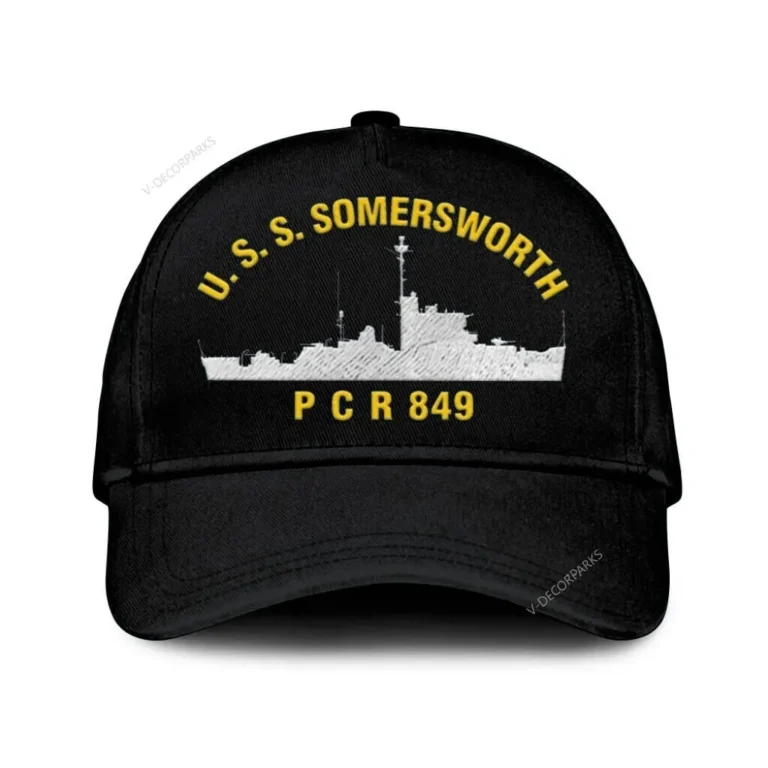 U.s.s. Somersworth P C R 849 Classic Cap, Custom Print/embroidered Us Navy Ships Classic Baseball Cap, Gift For Navy Veteran