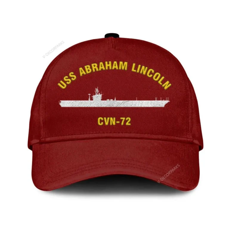 Uss Abraham Lincoln Cvn 72 Classic Cap, Custom Print/embroidered Us Navy Ships Classic Baseball Cap, Gift For Navy Veteran