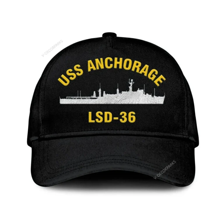 Uss Anchorage Lsd-36 Classic Cap, Custom Print/embroidered Us Navy Ships Classic Baseball Cap, Gift For Navy Veteran