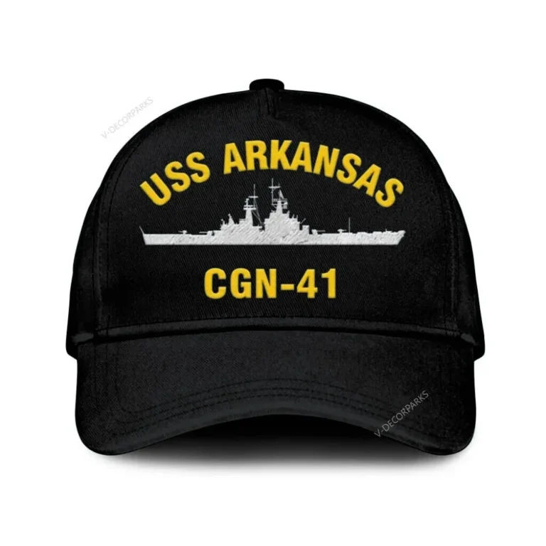 Uss Arkansas Cgn-41 Classic Cap, Custom Print/embroidered Us Navy Ships Classic Baseball Cap, Gift For Navy Veteran
