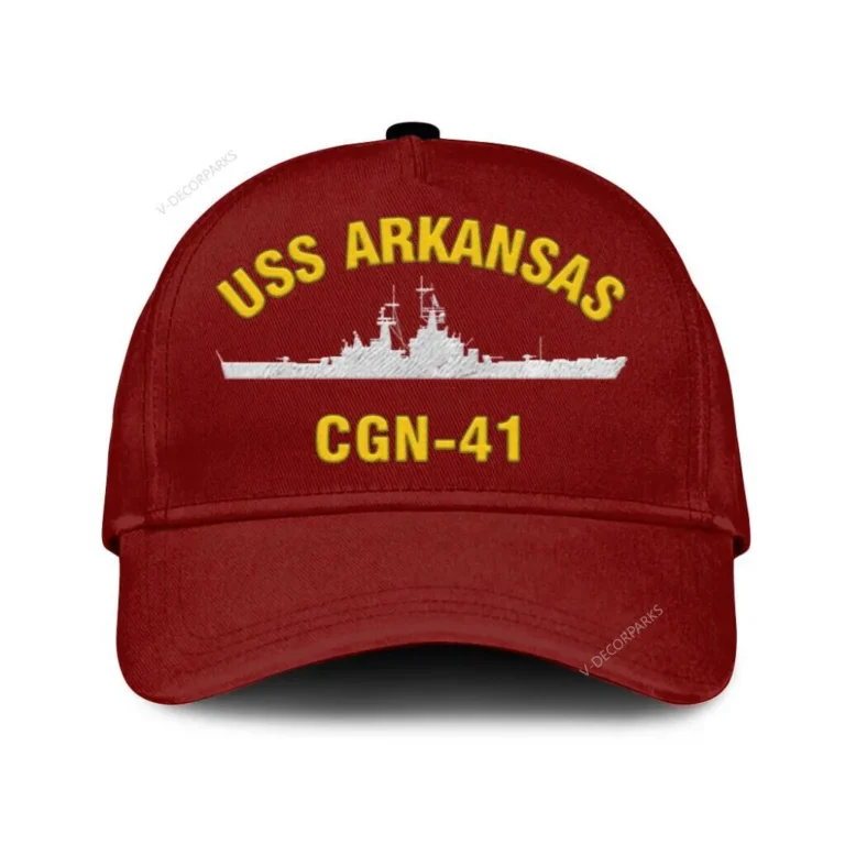 Uss Arkansas Cgn-41 Classic Cap, Custom Print/embroidered Us Navy Ships Classic Baseball Cap, Gift For Navy Veteran