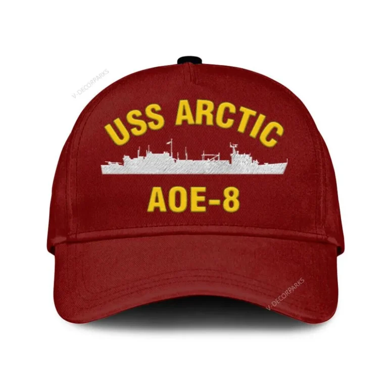 Uss Arctic Aoe-8 Classic Cap, Custom Print/embroidered Us Navy Ships Classic Baseball Cap, Gift For Navy Veteran