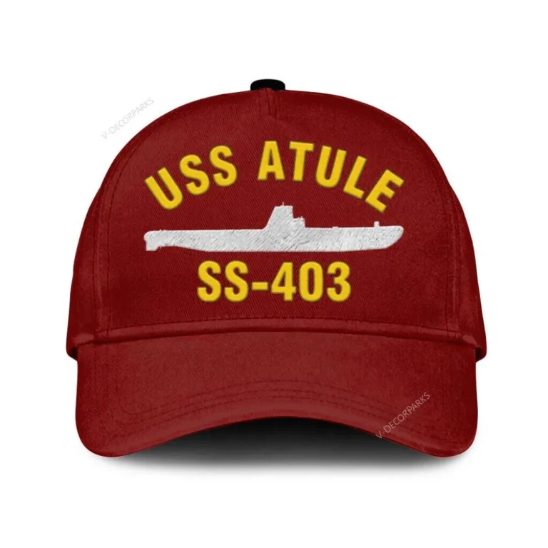 Uss Atule Ss-403 Classic Cap, Custom Print/embroidered Us Navy Ships Classic Baseball Cap, Gift For Navy Veteran