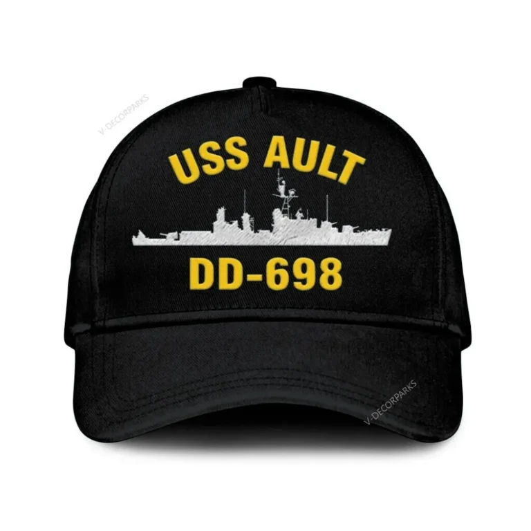 Uss Ault Dd-698 Classic Cap, Custom Print/embroidered Us Navy Ships Classic Baseball Cap, Gift For Navy Veteran