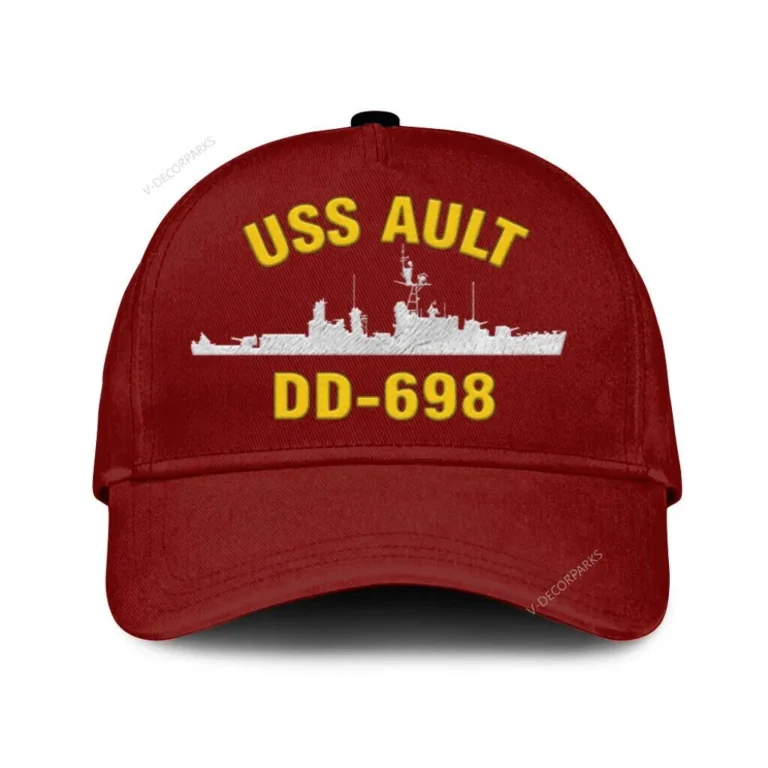 Uss Ault Dd-698 Classic Cap, Custom Print/embroidered Us Navy Ships Classic Baseball Cap, Gift For Navy Veteran