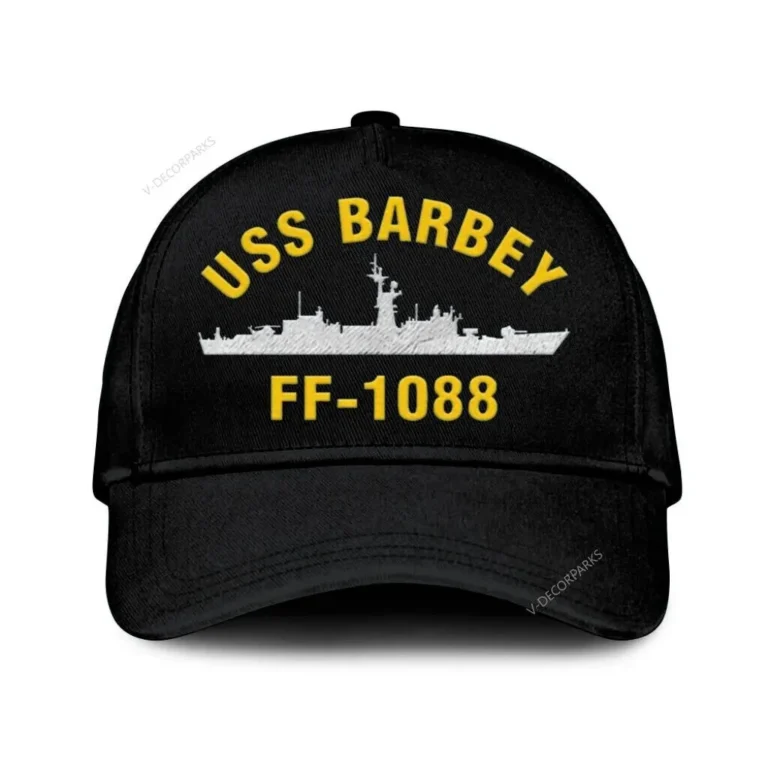 Uss Barbey Ff-1088 Classic Cap, Custom Print/embroidered Us Navy Ships Classic Baseball Cap, Gift For Navy Veteran