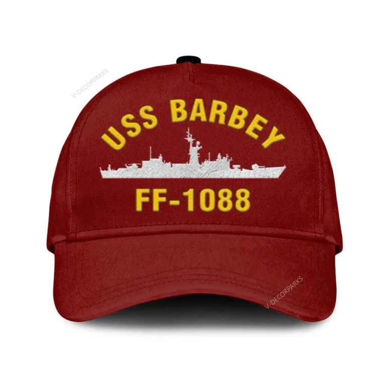 Uss Barbey Ff-1088 Classic Cap, Custom Print/embroidered Us Navy Ships Classic Baseball Cap, Gift For Navy Veteran