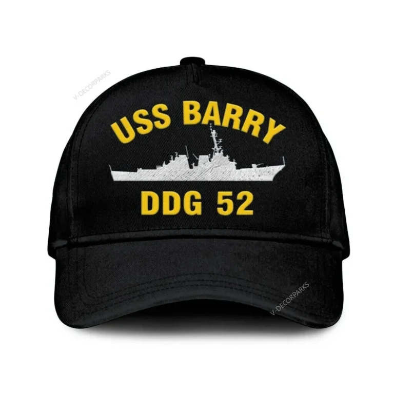 Uss Barry Ddg 52 Classic Cap, Custom Print/embroidered Us Navy Ships Classic Baseball Cap, Gift For Navy Veteran
